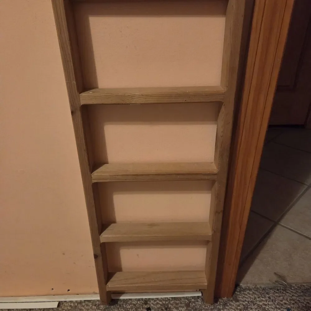 VTG Wooden Wall Shelf Heart Cutout Curio Display Trinket Shelf Spice Rack 30 In​